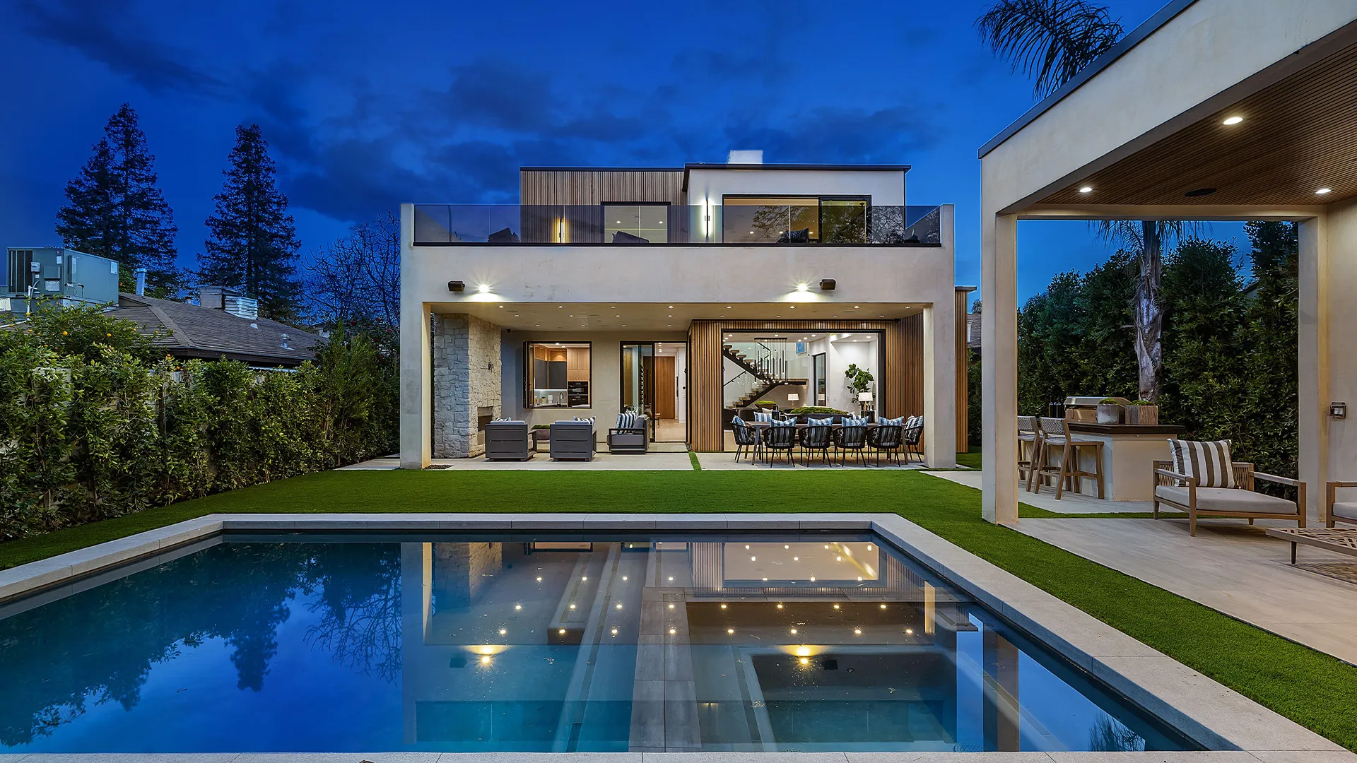 Architecture — pool dusk