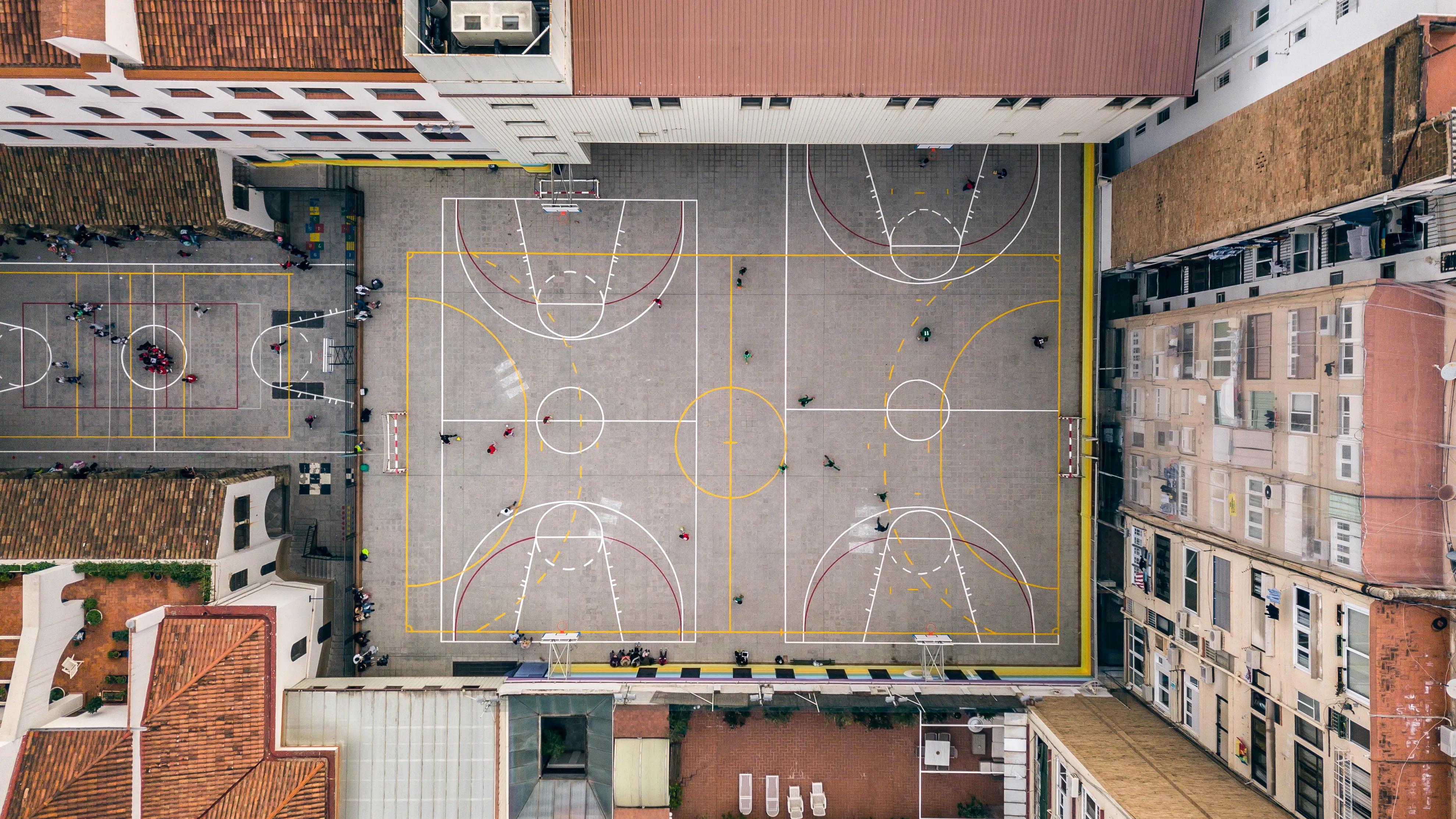 Urban Design — top view of playground with people utc